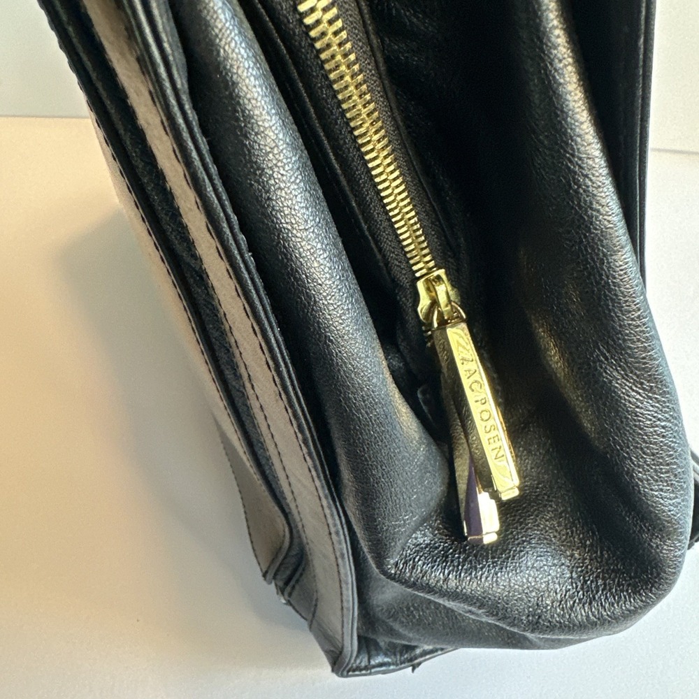 Z Spoke Zac Posen Black Leather Briefcase - Picture 5 of 15